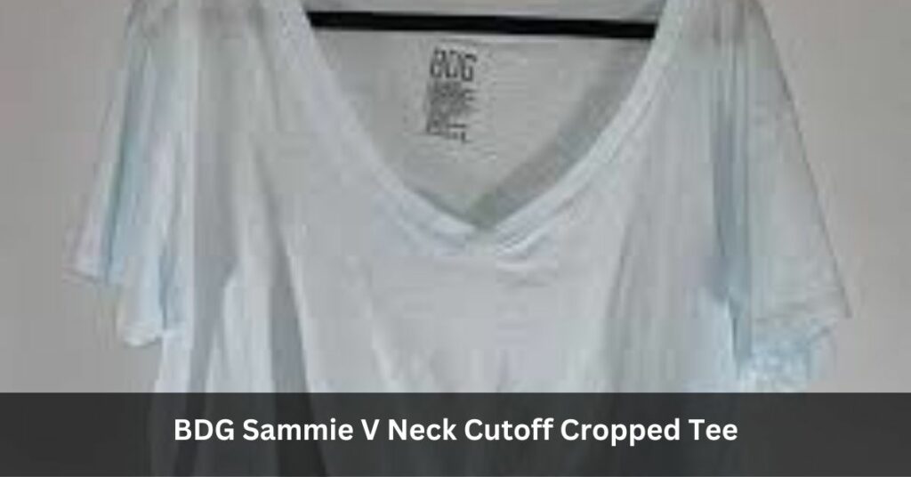 BDG Sammie V Neck Cutoff Cropped Tee