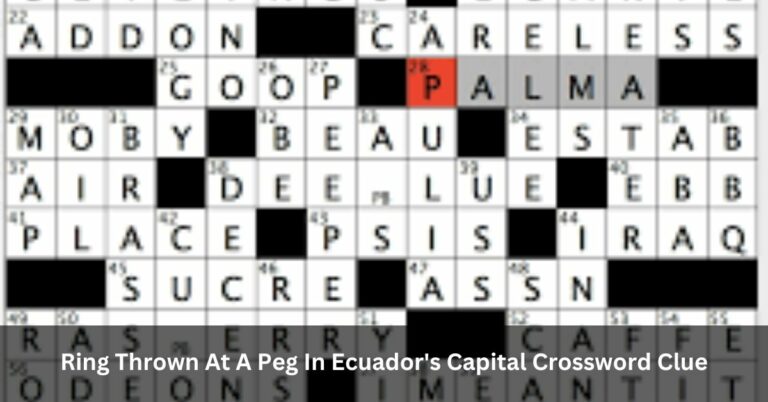 Ring Thrown At A Peg In Ecuador's Capital Crossword Clue